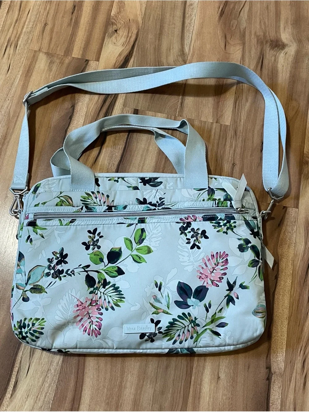 Vera Bradley Seawater Blooms Performance Twill Padded Laptop Bag